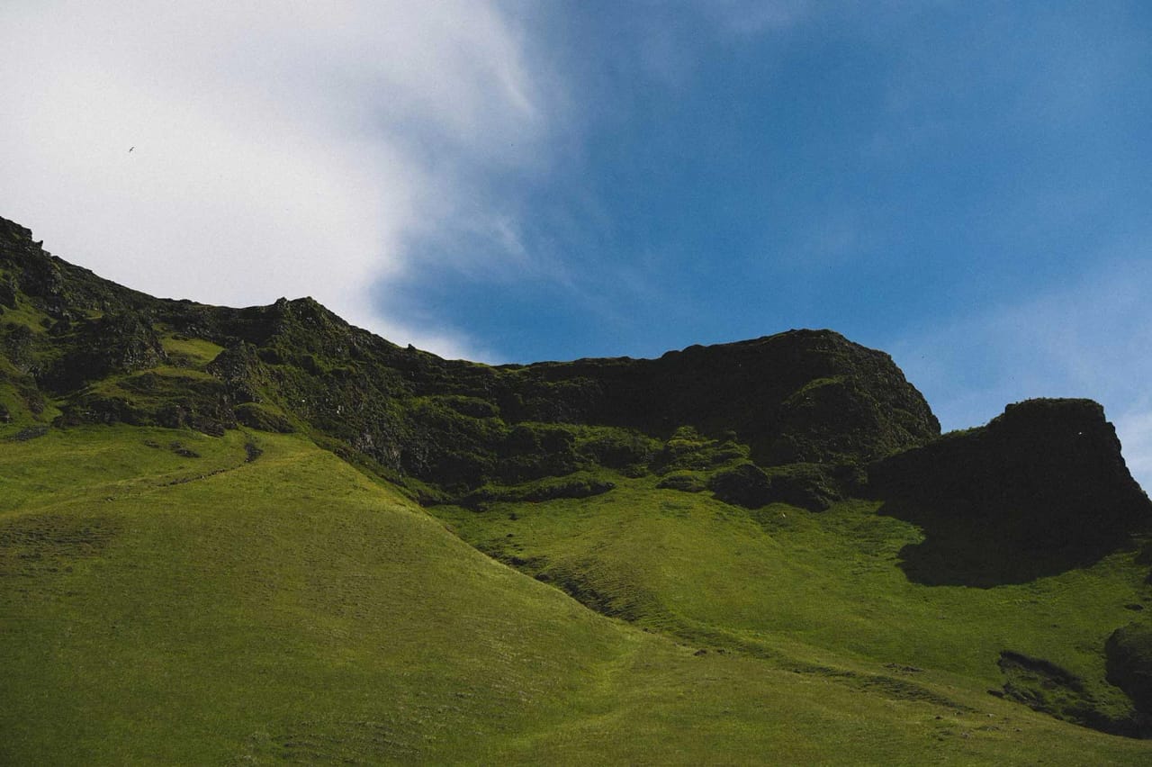 Green hill in Iceland