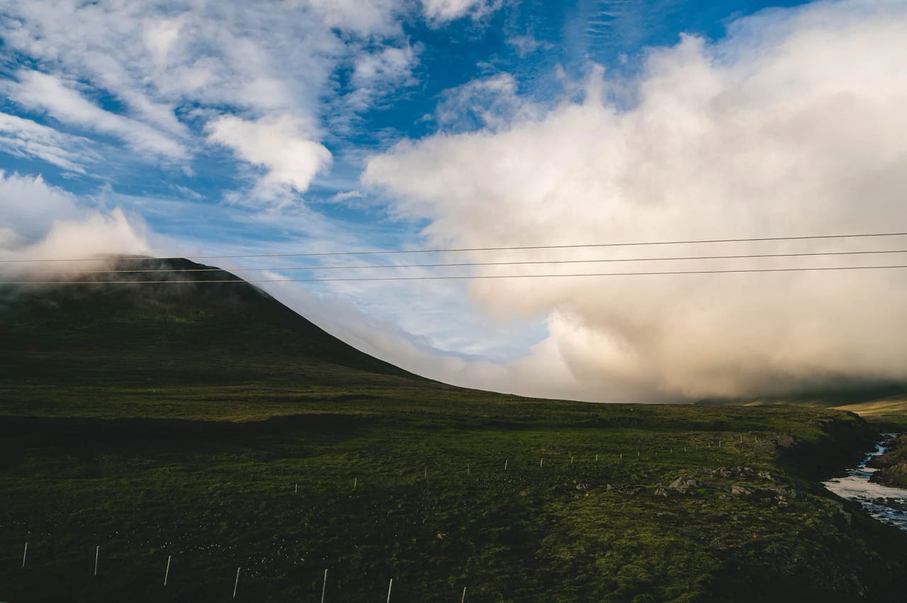 Icelandic green field