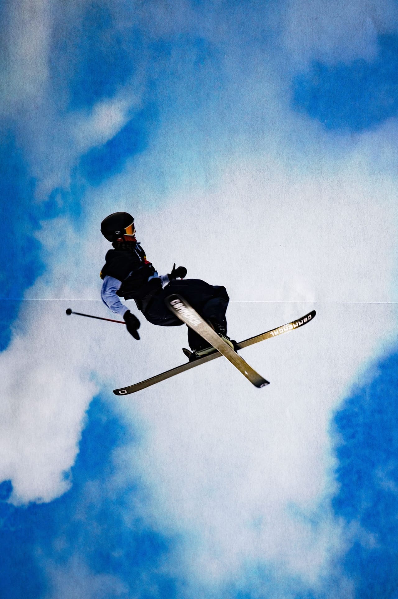 Skier performing big air trick
