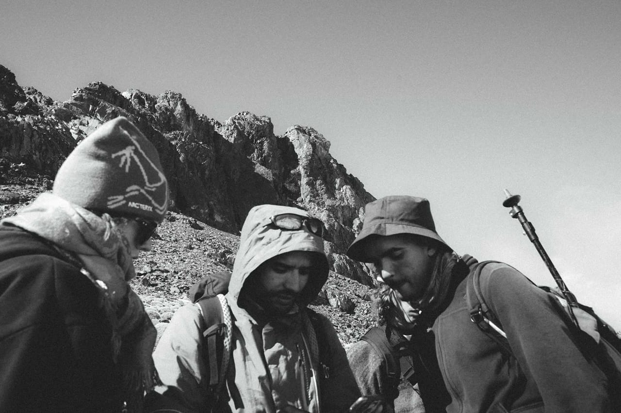 Hike planning at camp