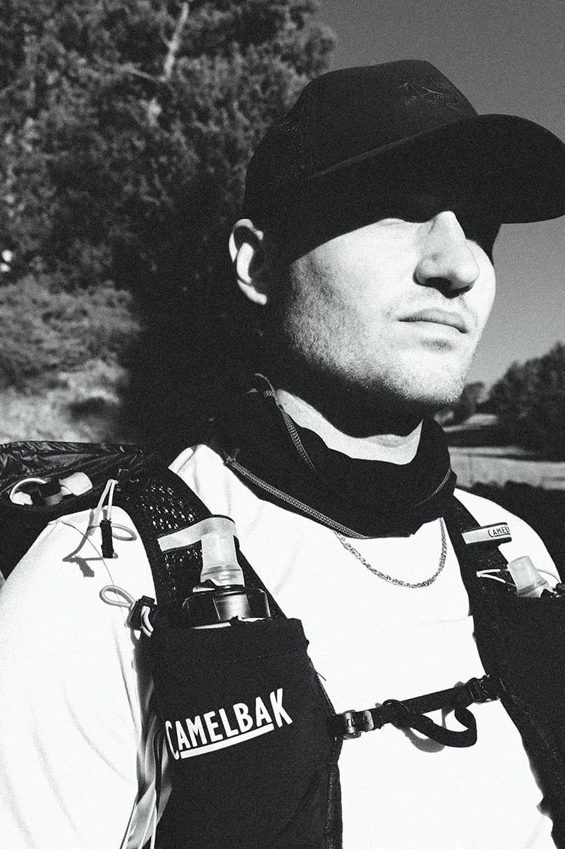 Runner with running vest