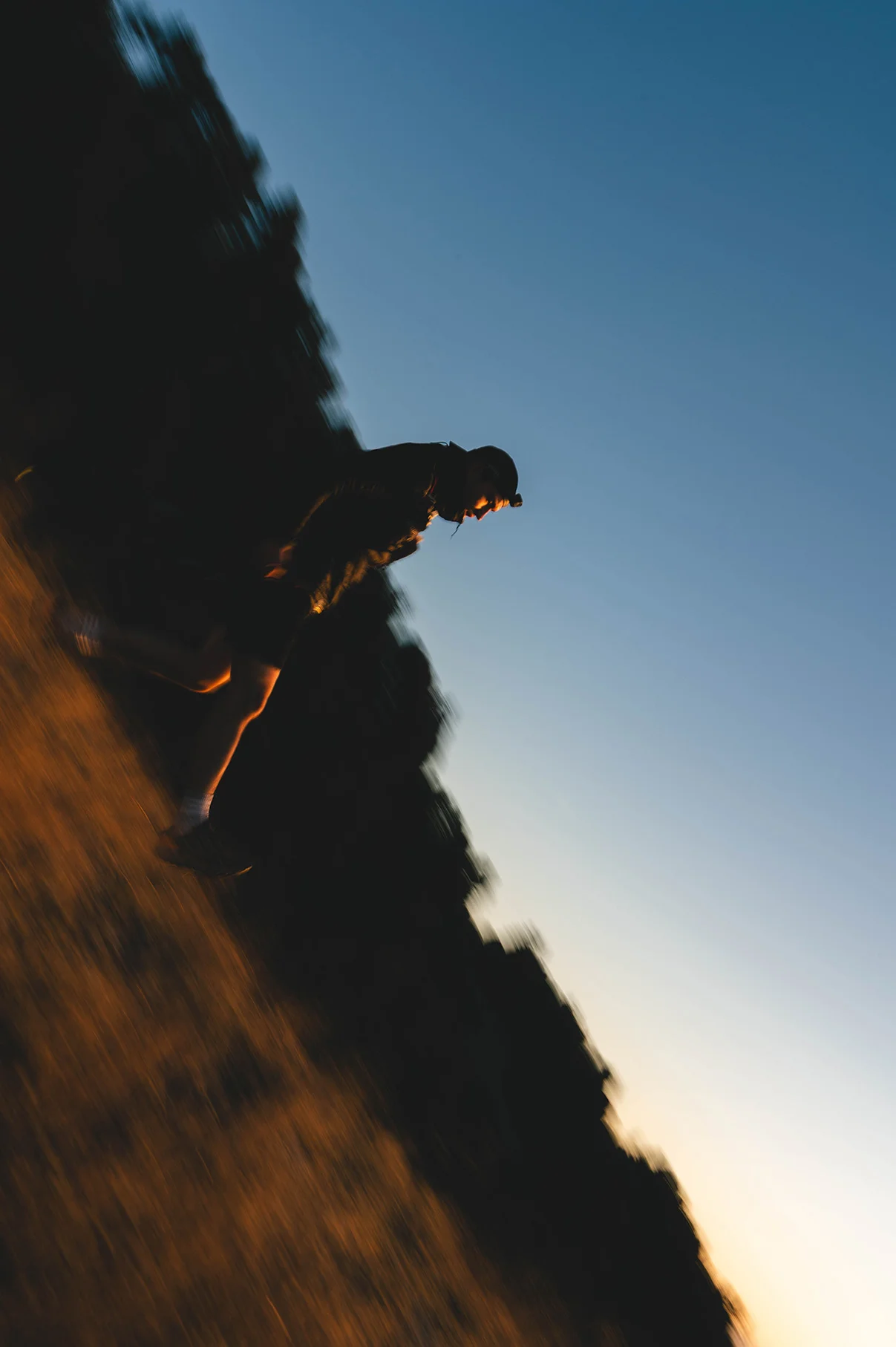 Man running downhill in Chamrousse