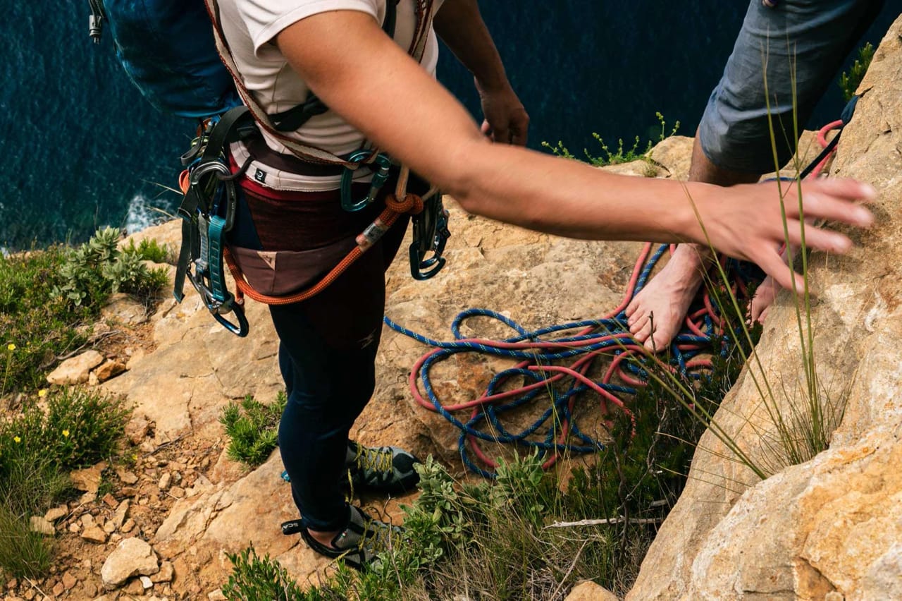 Climbers after finishing a route